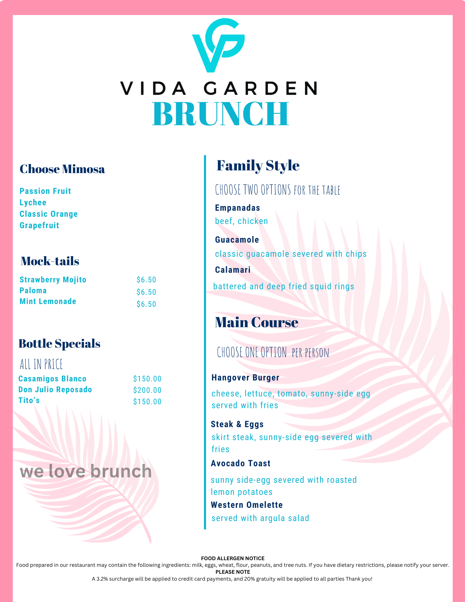 Brunch at Vida Garden